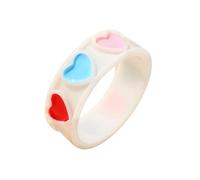 Greabuy Unique Handcrafted Resin Bangle with Heart Flower Drip Oil Pattern a Must Have Accessory for Trendsetters Vintage Floral Bangle