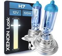 Gread H7 halogen bulbs, xenon-look, super white, 8500K 55W E-certification mark, perfect fit and long service life