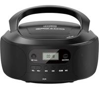 Greadio Portable CD Player with AUX Input, Boombox CD Player with Speakers, CD/CD-R/CD-RW Compatible, Programming, Battery/Type-C Operated, Personal Player for Kids,Seniors,Home (Black)