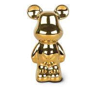 greafy Ceramic Bear Statue - High Gloss Finish in Fine Gold 18cm Tall Decorative Sculpture with Metallic Shine for Living Room, Bookshelves and Sideboards