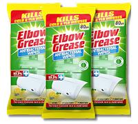 Grease Antibacterial Cleaning Wipes - Kills 99.9% of Germs, Cold & Flu Viruses - Lemon Scented Disinfecting for Home, Office, and Travel Use (80 Wipes) Pack of 3