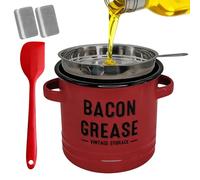Grease Box for Kitchen - 1200ml Oil Storage with Spatula - Bacon Grease Saver Strainer, For Holidays Camping Restaurant Cooking Roasting Preparation