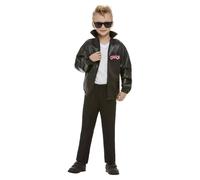 Grease Boy's T-Birds Costume Jacket in Black | Size: 7-9 Years Grease Black 7-9 Years