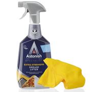 Grease Cleaner Spray & Cleaning Cloth Set - Powerful Kitchen Degreaser for Oven Hob Worktop & Surfaces | Multi Purpose Grease Remover Spray with Reusable Cleaning Cloth