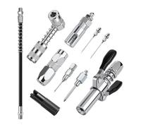 Grease Coupler Set for Equipment Care | Link Head, Needle Injector Pieces, Hose Attachment, Metal Adapter Mix Covering Narrow Spaces and Upkeep