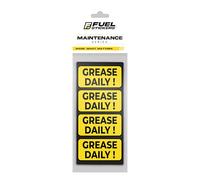 Grease Daily Sticker (small) | Lubricate Daily | Maintenance, Repair, Operations Labels | Machinery and Equipment - Heavy-Duty, Ultra Durable - USA Made (2x1 inch), 4 Labels