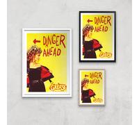 Grease Danger Road Giclee Art Print - A4 - Black Frame