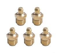 Grease Fitting Set, 5pcs Brass Straight 12 x 1.5mm Thread Hydraulic Grease Nipple Fitting for Lubrication