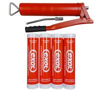 GREASE GUN AND 4 X 400GM EXOL RED LITHIUM COMPLEX HIGH TEMPERATURE GREASE CARTRIDGES