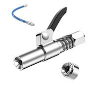 Grease Gun Coupler,10,000 PSI Greases Gun Couplers with Double Handle,Strong Lock and Quick Release Grease Tips Ends Couplers,Compatible with All Grease Guns 1/8 NPT Grease Guns (Single Handle)