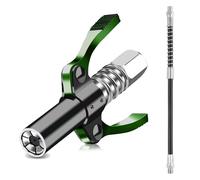 Grease Gun Coupler, Double Handle Grease Couplers with 30cm Hose, Quick Release Grease Nipples for All Standard Automotive Grease Gun
