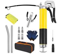 Grease Gun Kit, 14 OZ & Double Coupler 7000 PSI Heavy Duty Pistol Grip Grease Guns Tool with 18" Flex House Suitable for Most Vehicles
