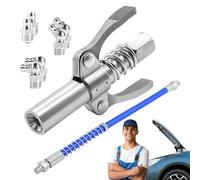 Grease Guns Needle Nozzle Kit, Grease Guns Coupler Grease Fitting Coupler, Quick Release Double Handle Dispenser, for Pneumatic, Manual, Electric Lubricators, Excavators, Bulldozers, Tractors