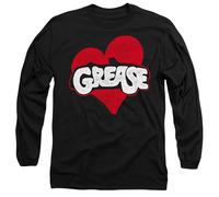 Grease Heart Mens Long Sleeve T Shirt, Black, Large