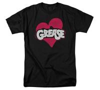 Grease Heart T Shirt Musical Romance Movie Retro Tee Black