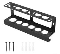 Grease Holder Wall Mount, Metal Cartridge Holder for Caulk Tubes, Space-Saving Wall Organiser with Multiple Nozzle Sizes, Black Storage Rack for Workshop
