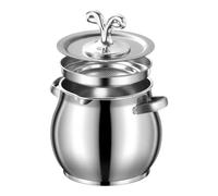 Grease Jar with Strainer - Metal Storage Canister, Convenient Lid Design, Compact Kitchen Tool, Multi Purpose Use | Grease Jar with Strainer Stores Bacon Fat Oils for Cooking Baking Brunch Breakfast