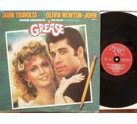 GREASE / JOHN TRAVOLTA / OLIVIA NEWTON-JOHN / BANDE ORIGINALE DU FILM / 1978 / Klapp-Bildhülle mit ORIGINAL 2seitiger illustrierter Text-Beilage / RSO # 2479210 und 211 / Französische Pressung / 12" Doppel Langspiel Schallplatte