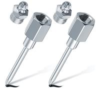 Grease Needle Nozzle, Needle Nose Grease Dispenser, Grease Gun Fittings and Gun Tips, Narrow Needle Greaser Adapter with 1/8 Inch NPT Threads (2 Pcs)