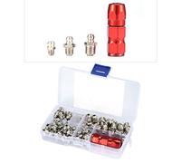 Grease Nippels, Metal Replacement Grease Nipple Fittings Pack, M6 M8 M10 Straight Grease Nipple Set with Grease Gun Flat Mouth