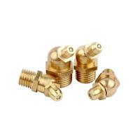 Grease Nipple Fitting, Brass Hydraulic Grease Nipple M4-M20 Metric Thread Straight 45 and 90 Degree Elbow(45 Degree,M4x0.7mm-5pcs)