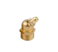 Grease Nipples M4 M5 M6 M8 M10 M12M14M16M20 Brass Grease Nipple Metric Male Thread Straight Elbow Type Oil Zerk Fitting(M4x0.7(45 Degrees))