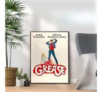 Grease Poster Print, Musical Print, A4 A3 West End Broadway Theatre Show, Wall Art Deco Special Canvas West End Print, London theatre art frame options (A3 Print Only)