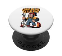 Grease Queen Female Gorilla Mechanic for Women in Trades PopSockets Adhesive PopGrip