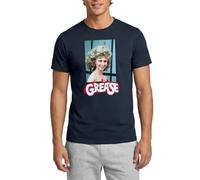 Grease Sandy Olsson Logo with Car Men's T-Shirt Navy