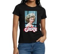 Grease Sandy Olsson Logo with Car Women's T-Shirt Black