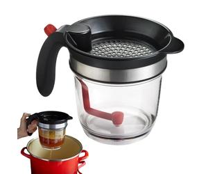 Grease Separator - 1 Liter Fat Filter and Skimmer,Grease Separator,for Baking Meat, Barbecue, Soup, Oil, Food, Grill, Kitchen and Chef