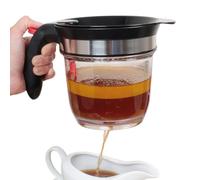 Grease Separator - 1 Litre Fat Separator Can for Sauce, Professional Grease Filter with Outlet Valve, Robust Design, Efficient Fat Reduction with Controlled Drain for Cooking Meat Broth Roasting