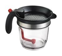 Grease Separator, 1 Litre Grease Strainer for Grease Filtering - Grease Separator with an Outlet on the Base - For Kitchen, Cooks, Meat, Soups, Oil, Roasting, Grill and BBQ Food