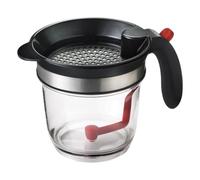 Grease Separator - 6.69 Inch Kitchen Tool | Oil Filter Separator - PP ABS AS Silicone Stainless Steel with Strainer and Bottom Emptying Separates Fat from Meat Juices for Healthier Meals and BBQ