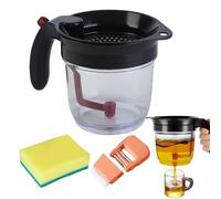 Grease Separator Jug, Ergonomic Kitchen Aid with Fine Strainer, Food Strainer and Oil Separator for the Kitchen - For Housewives, Fitness, Nutrition, Meals After Birth Housewarming Birthday