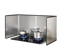 Grease Splatter Guard - Stainless Steel 4-Sided Backsplash Panel for Kitchen Stove - Foldable Anti-Splatter Shield and Oil Barrier