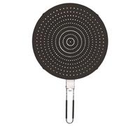 Grease Splatter Screen for Frying and Searing Fits 12 Inch Pans Dishwasher Folding Design Heat to 480°F Stay Cool Locking Handle Foldable Silicone Stainl Small Oven Pan with (Black, 50cm)