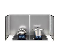 Grease Stove Splatter Guard, Stainless Steel 4 Sided Folding Splash Guard Silver Multiple Sizes(40x80x40cm)