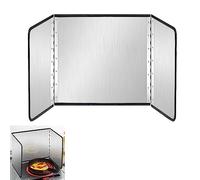 Grease Stove Splatter Guard, Stainless Steel Silver Splatter Guard Foldable Oil Barrier 30x40x40cm to 75x80x50cm(60x80x45cm)