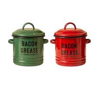 Grease Tin for the Kitchen - Reusable Oil Strainer Container, Cooking Grease Holder, Stainless Storage Container, Spatula Included Reusable Grease Strainer Container for Baking, Roasting, E