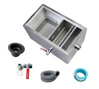 Grease Trap Commercial, Stainless Steel Interceptor Set Under Sink Detachable Grease Interceptor, Waste Water Oil-Water Separator/40 * 25 * 23Cm/16 * 10 * 9In