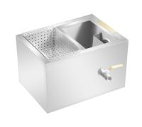 Grease Trap Interceptor 18-20L Stainless Steel Grease Trap Water WITH Automatic Shut-off Device Carrying Handle Thickened Baffle for treating mineral oil, animal oil