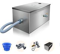 Grease Trap,Kitchen Grease Trap Stainless Steel InterceptorCommercial, Stainless Steel Grease Trap, with Removable Filter Basket, for Restaurant, Canteen, Factory (Size : 1 hole-50
