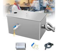 Grease Trap,Stainless Steel Grease Trap Interceptor With Removable Filter Basket, Oil And Water Separator With Single Hole Double Hole Top Inlets, Commercial Sink For Restaurant Ki