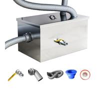 Grease Traps Commercial, 2 Top Inlets, Grease Interceptor, above Ground Stainless Steel Traps, for Restaurant, Factory, Kitchen (size_name 40x30x30)