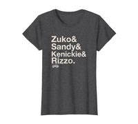 Grease Zuko Sandy Kenickie Rizzo Name Stack T-Shirt, Women, Dark Heather Grey, Large
