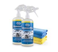 Greased Lightning Car Care Showroom Shine Waterless Wash and Wax Twin Pack with 4 Microfibre Cloths