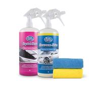 Greased Lightning Car Wash Wax & Glass Cleaner Twin Pack + 2 Cloths