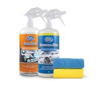 Greased Lightning Car Wash Wax & Interior Cleaner Twin Pack + 2 Cloths