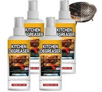 GreaseKiller BBQ Grill Cleaner Spray, Fast-Acting BBQ Grill Cleaning Spray for Outdoor Grease Removal, Powerful Kitchen Grease Remover for Racks, Suitable for Grills and Smokers, Drip Trays (4pcs)